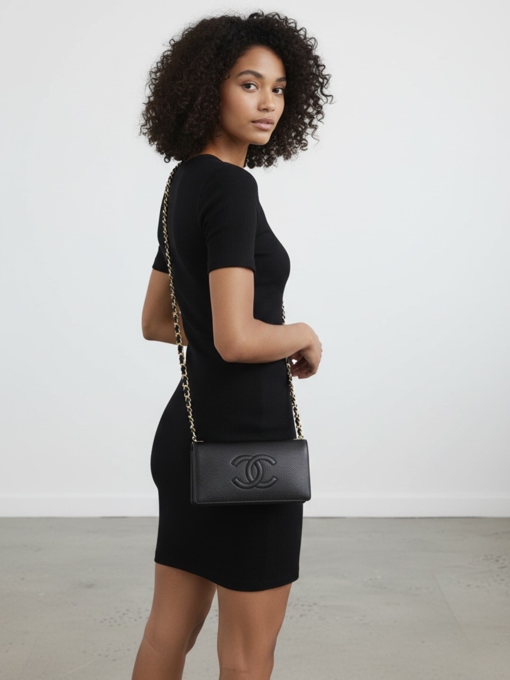 ⚜️🖤 Chanel Timeless Wallet + Chain Revamp Shoulder Crossbody Caviar Leather Gold